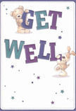 This joyous get well card brims with the easy warmth and optimism characteristic of Dulwich's village spirit. In the centre, a gentle teddy bear and his playful puppy companion engage in a tender act of kindness: conveying a wish for brighter days ahead. The large, playful letters, painted in rich purple and teal tones, pop against a creamy-white background, infusing the scene with vibrant energy. Scattered stars, shaded in midnight blues and lavenders, twinkle like good wishes floating above Dulwich's green spaces. The fuzzy, inviting textures of fur seem almost tangible-like the comfort of a hand-delivered bouquet from a local florist shop. Each brushstroke and colour choice resonates with care and authenticity, mirroring the heartfelt gestures found throughout the Dulwich community. This card is more than a message; it is a miniature celebration of hope and connection, perfect for accompanying flowers or standing alone as a touching note on the journey to health.